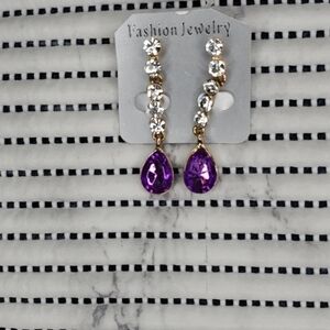 Fashion Jewelry Gold & Purple Earring